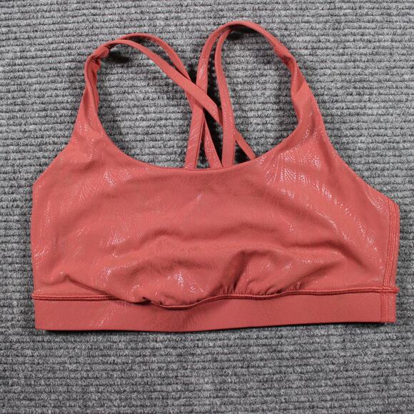 Lululemon Sports Bra Womens 4 Dark Terracotta Free To Be Serene Strappy Foil - Picture 1 of 5